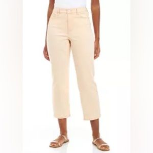 Wonderly Cropped Straight Peach Wash Jeans Sz 16